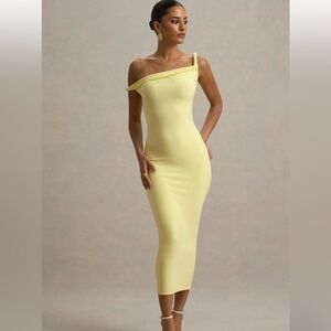 Lemon Twisted Midi Dress